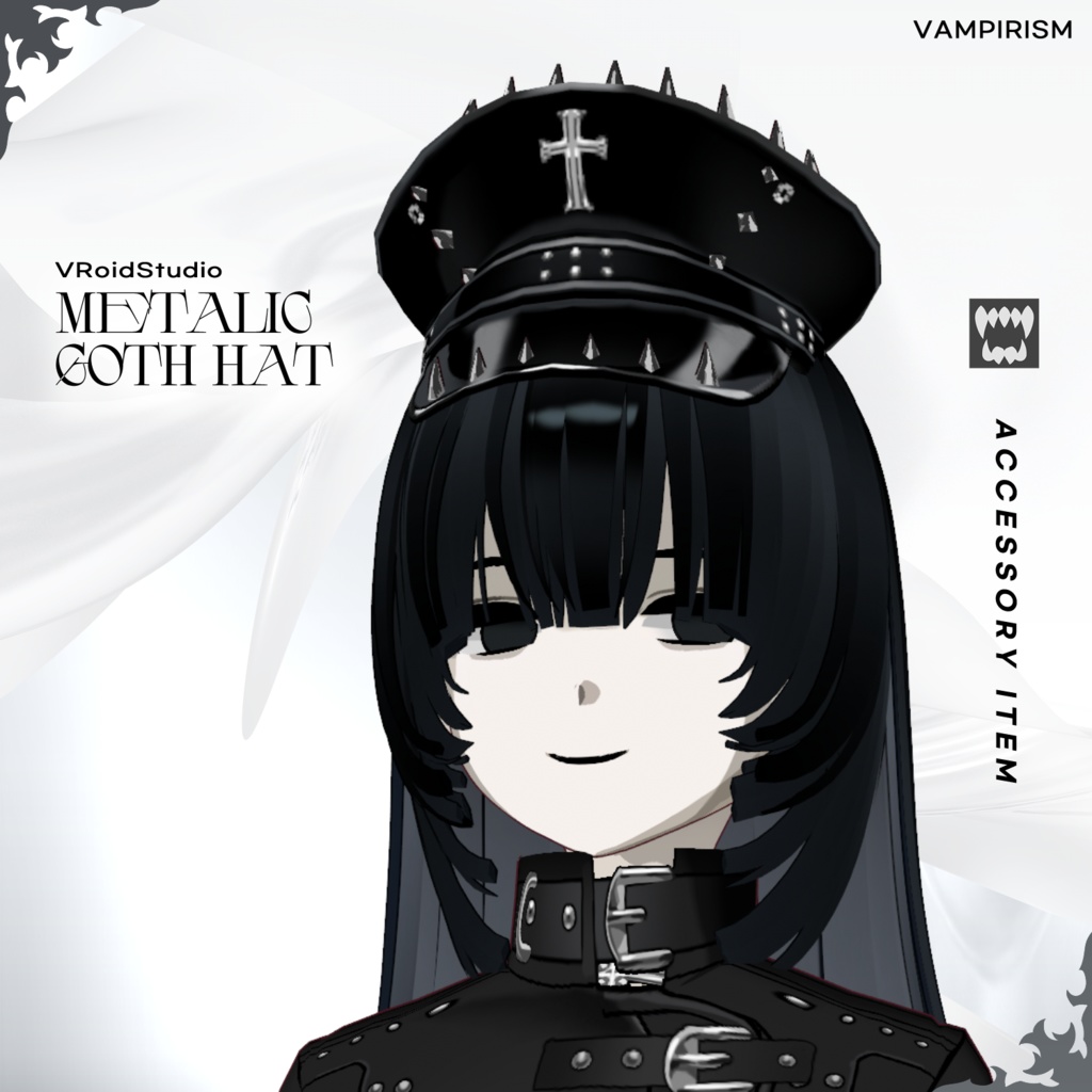 Metallic goth hat [VRoid]