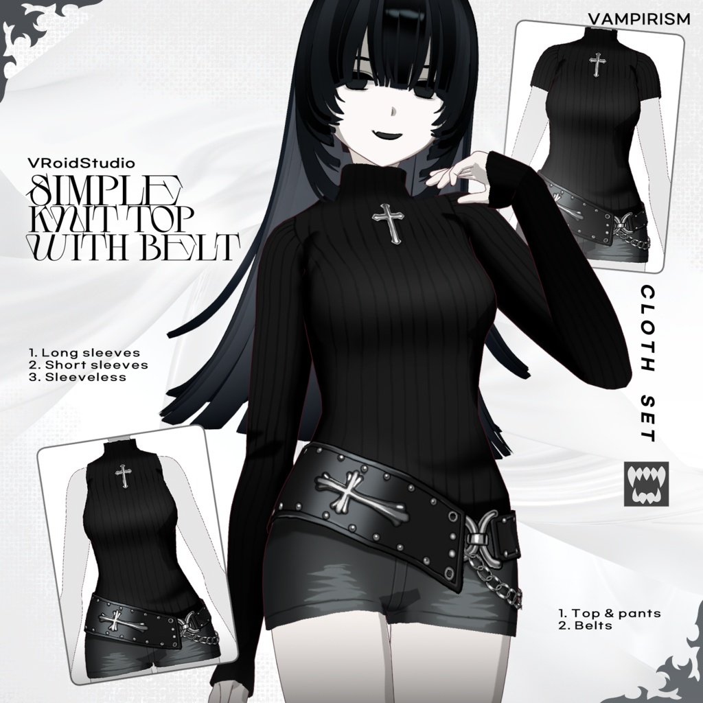 Simple knit with  belts [VRoid]