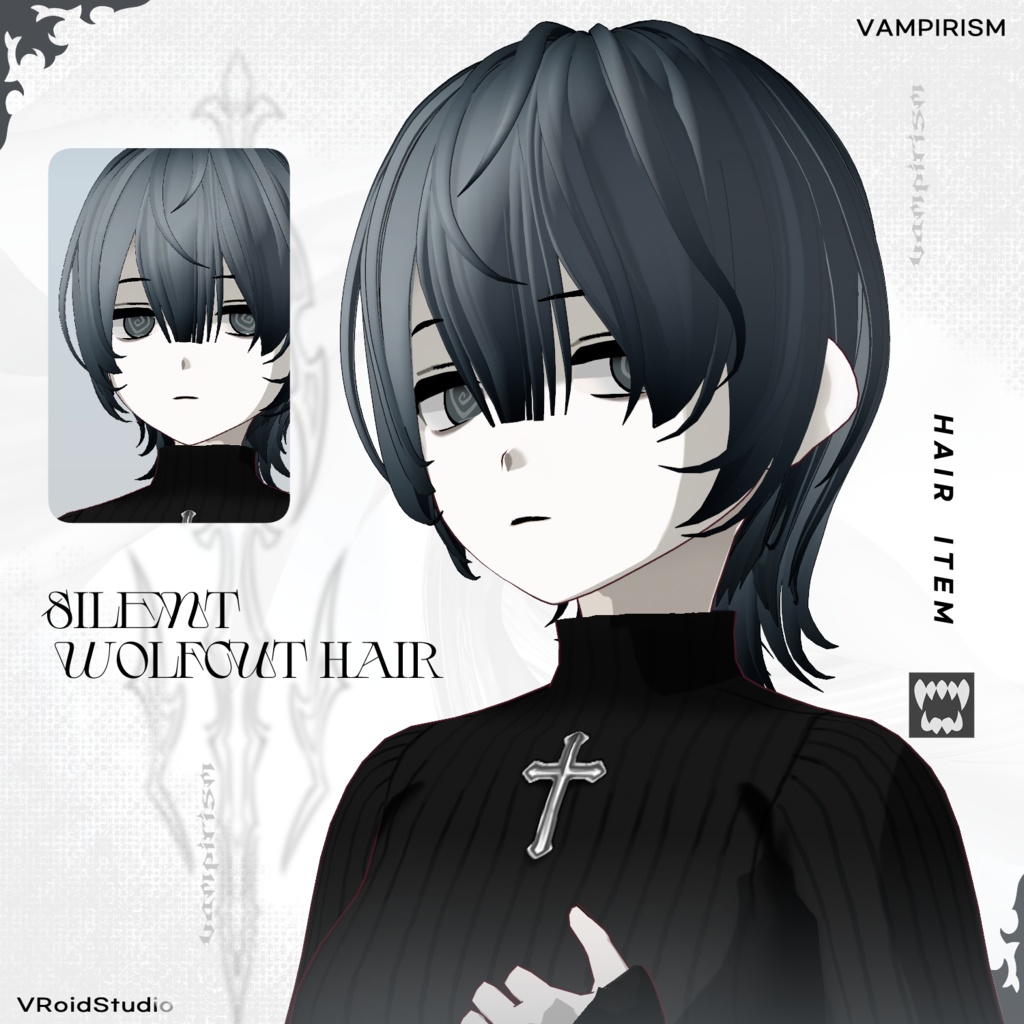 Silent wolfcut hair [VRoid]