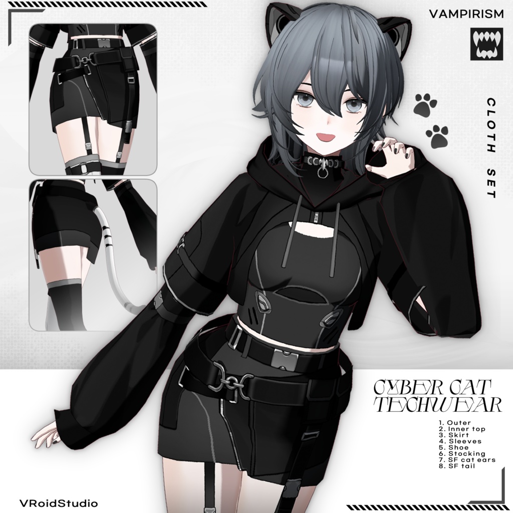 Cyber cat techwear [VRoid]