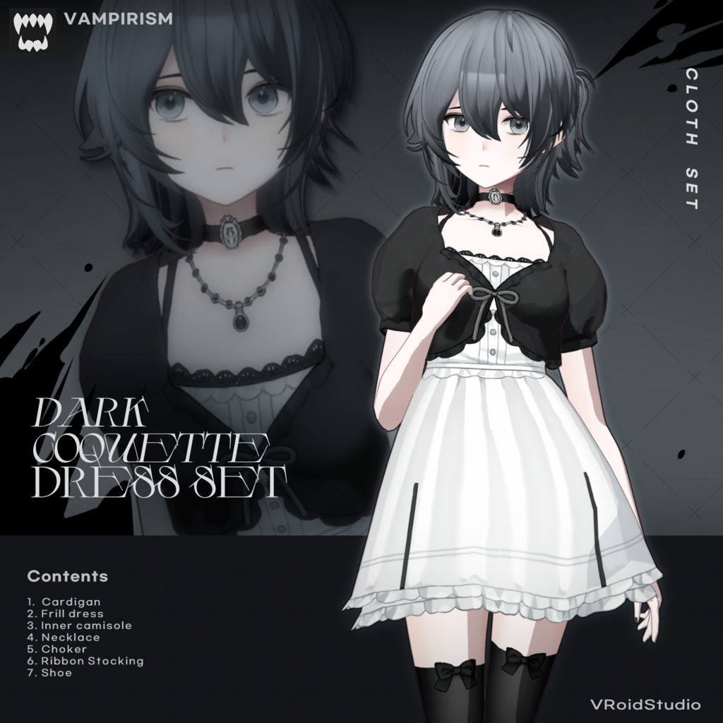 Dark coquette dress set [VRoid]