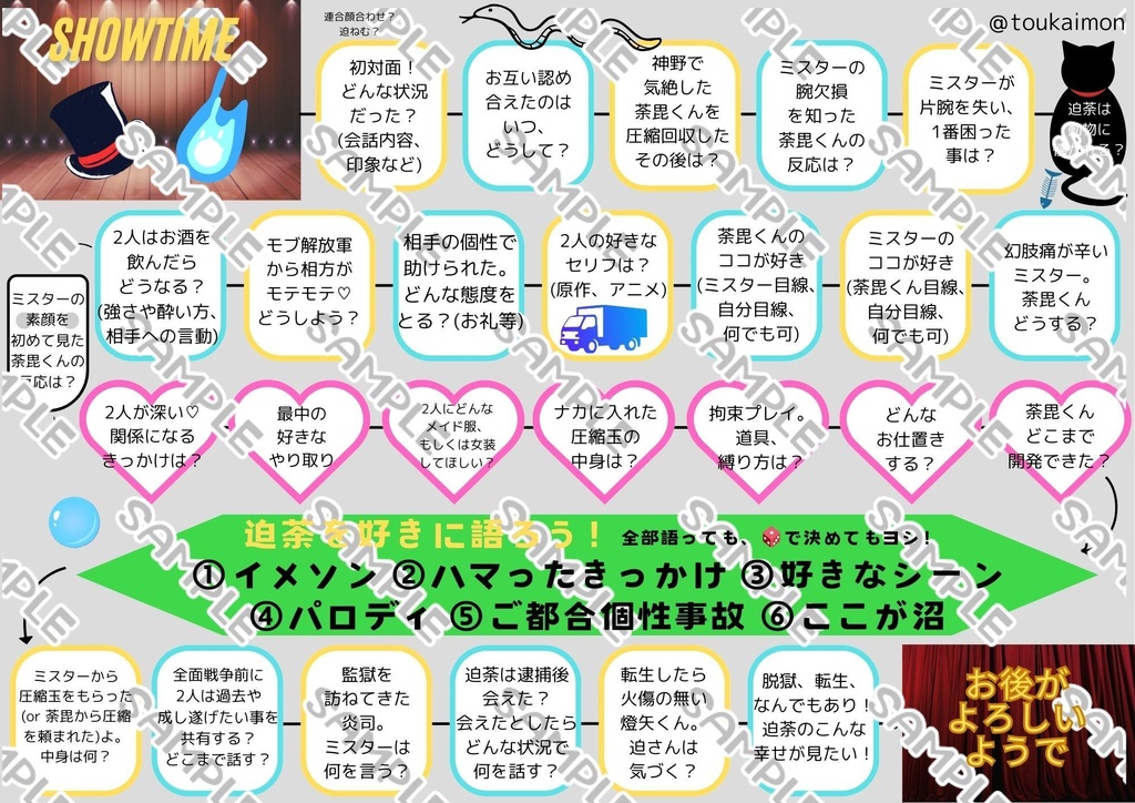 迫荼用　推しカプすごろく