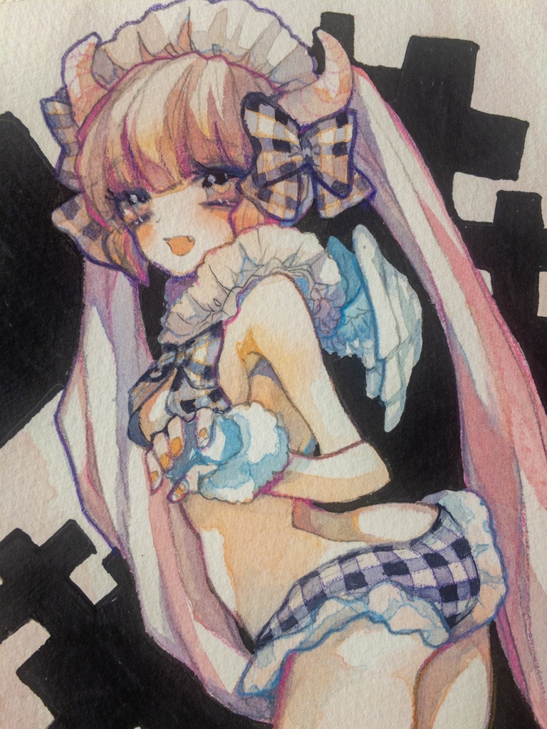 ドローイング「天使か悪魔」