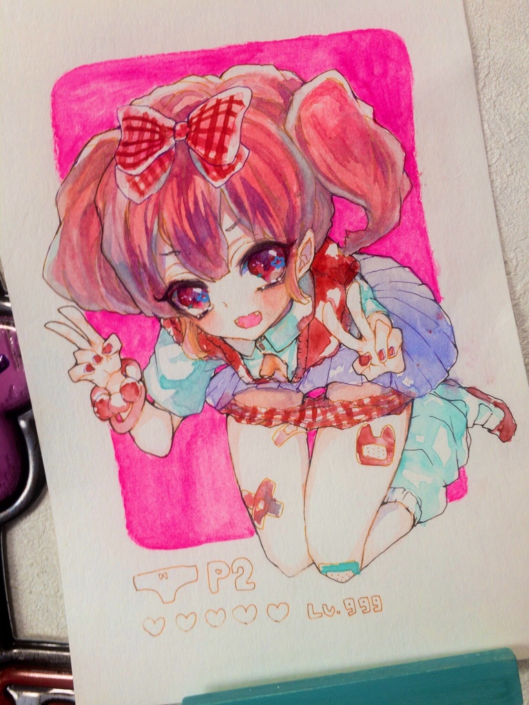 ドローイング「Ｐ２ダブルピース！」