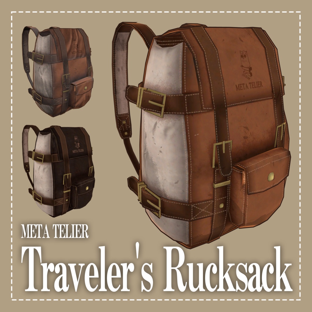 【VRC/VRM】旅人のリュック/Traveler's Rucksack【META TELIER】