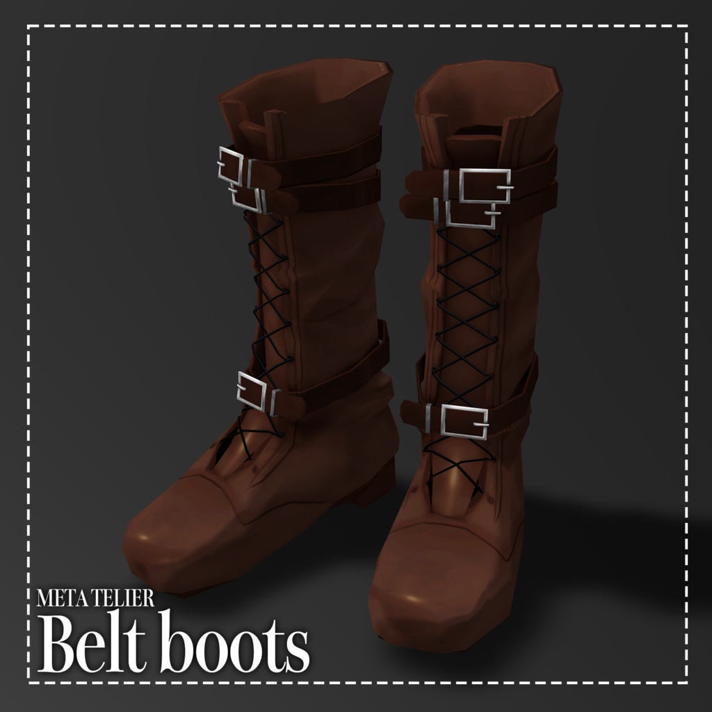 【VRC/VRM】ベルトブーツ/Belt boots 【META TELIER】