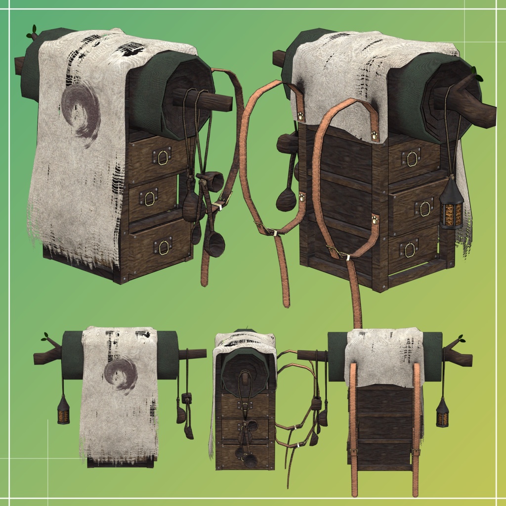 獣人旅商人の背負子 / Beast Traveling Merchant's Backpack【META TELIER】