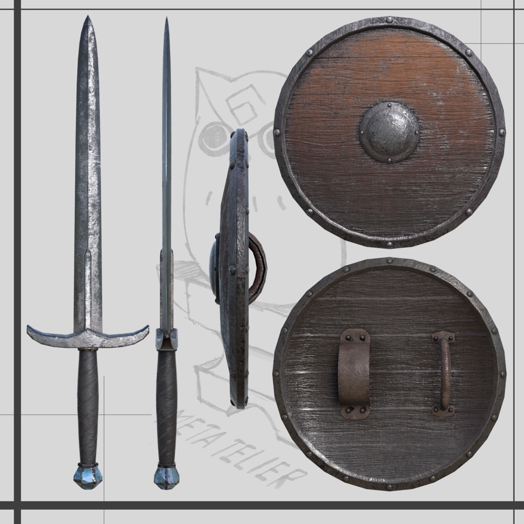 【VRChat】旅人剣士の剣と盾 / Traveler Swordsman's Sword and Shield【META TELIER】