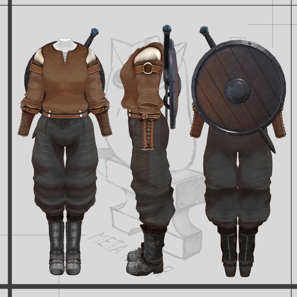 【VRChat】獣人旅商人の戦闘服 / Beast Traveling Marchant's Fighting clothes【META_TELEIR】