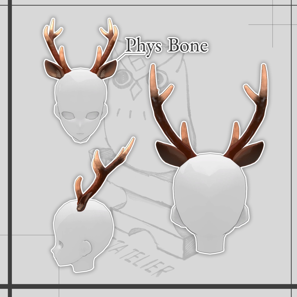 鹿の角と耳 / Deerhorn and ear 【META TELIER】