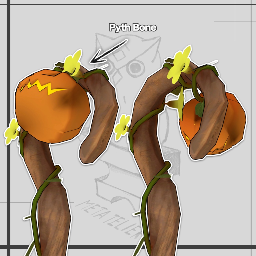 【VRChat】カボチャの魔法の杖/ Pumpkin Magic Rod【META TELIER】