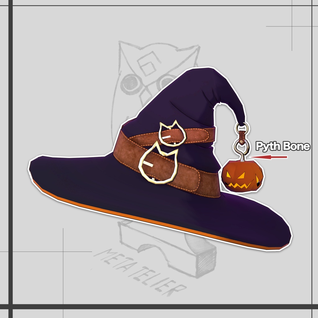 【VRChat】見習い魔女の仮装帽子/Apprentice Witch Masquerade Hat【META TELIER】