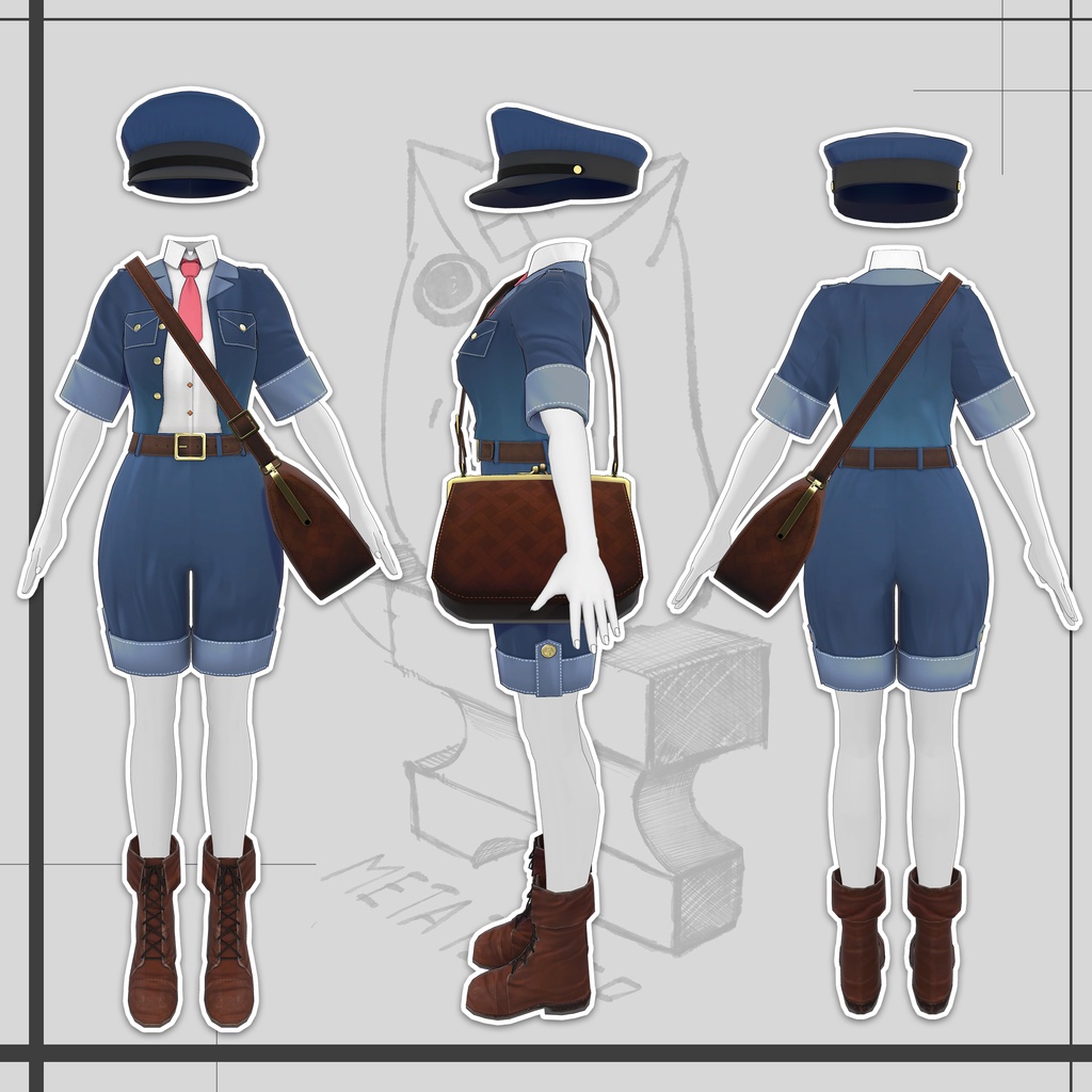 【VRChat】郵便配達員の制服 II/ Postman's uniform II【META TELIER】