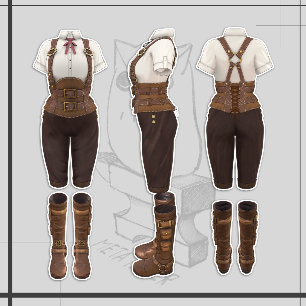 【VRChat】エンジニアの軽装II / Engineer Lite Clothes II【META TELIER】