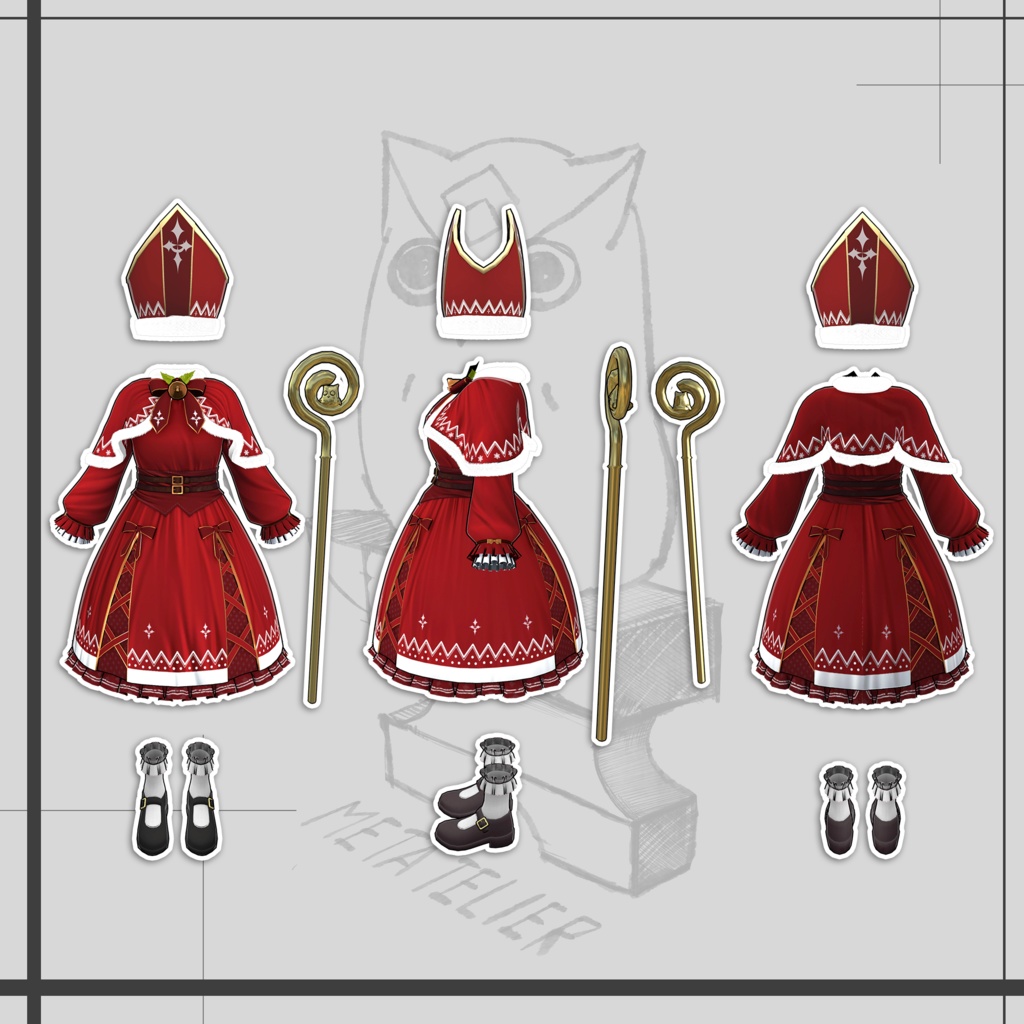 聖夜の神事服(サンタセット)/Ritual Clothing for Holy Night (Santa set)【META TELIER】