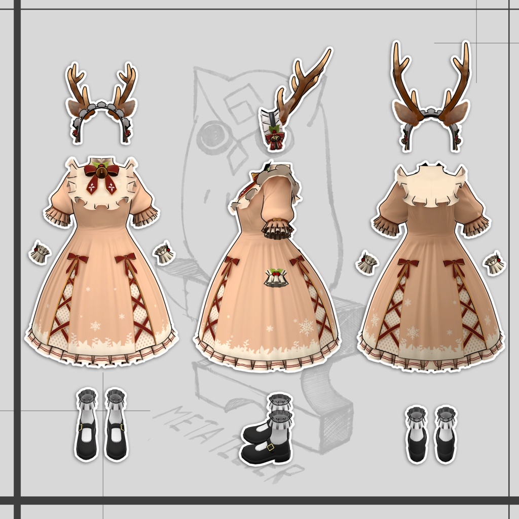 聖夜の神事服(トナカイセット)/Ritual Clothing for Holy Night (ReinDeer set)【META TELIER】