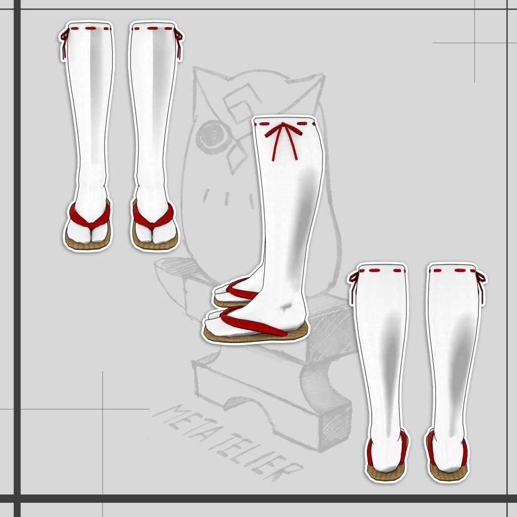 兎人族の巫女服(白セット)/Rabbit people's priestess uniform (White Set)【META TELIER】