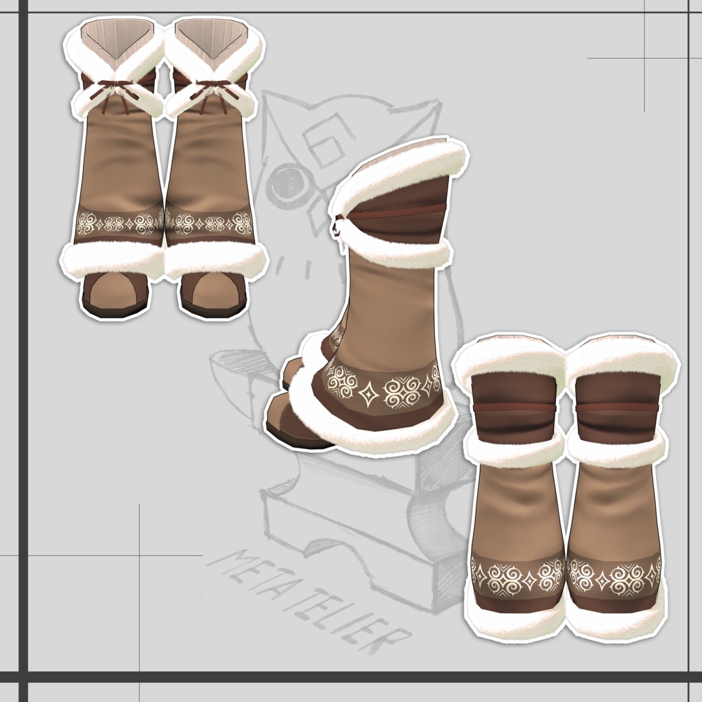 狩人の靴(フクロウ)/Hunter's boots(owl)【META TELIER】