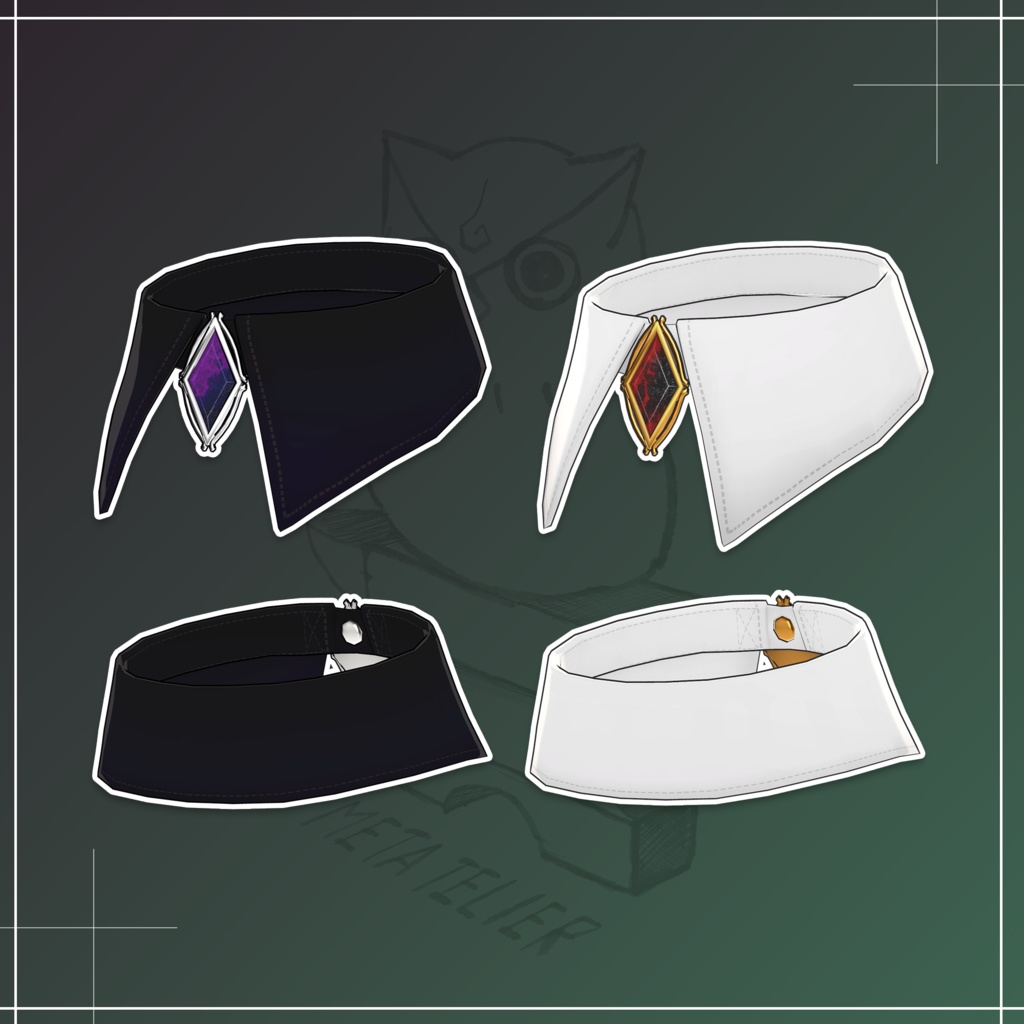 カラスの襟付きチョーカー / Raven Collar Choker【META TELIER】