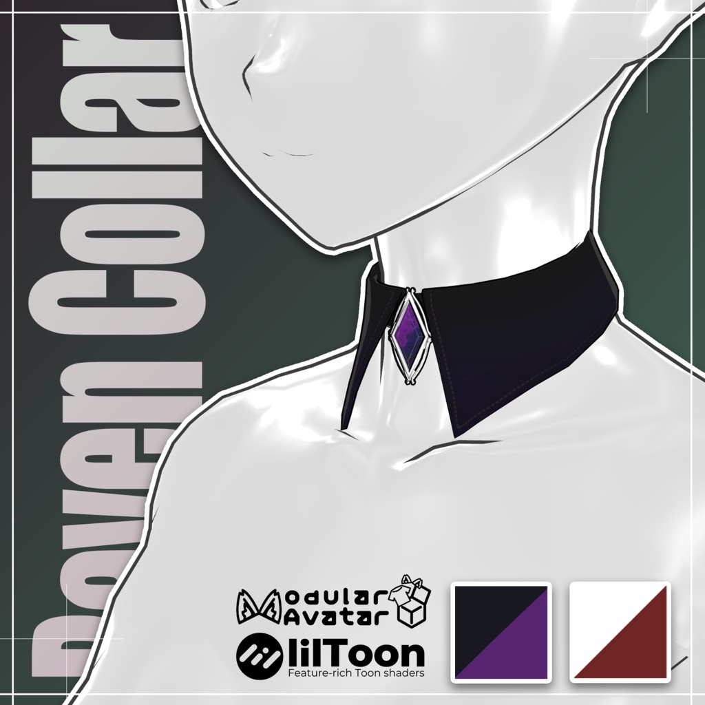 カラスの襟付きチョーカー / Raven Collar Choker【META TELIER】