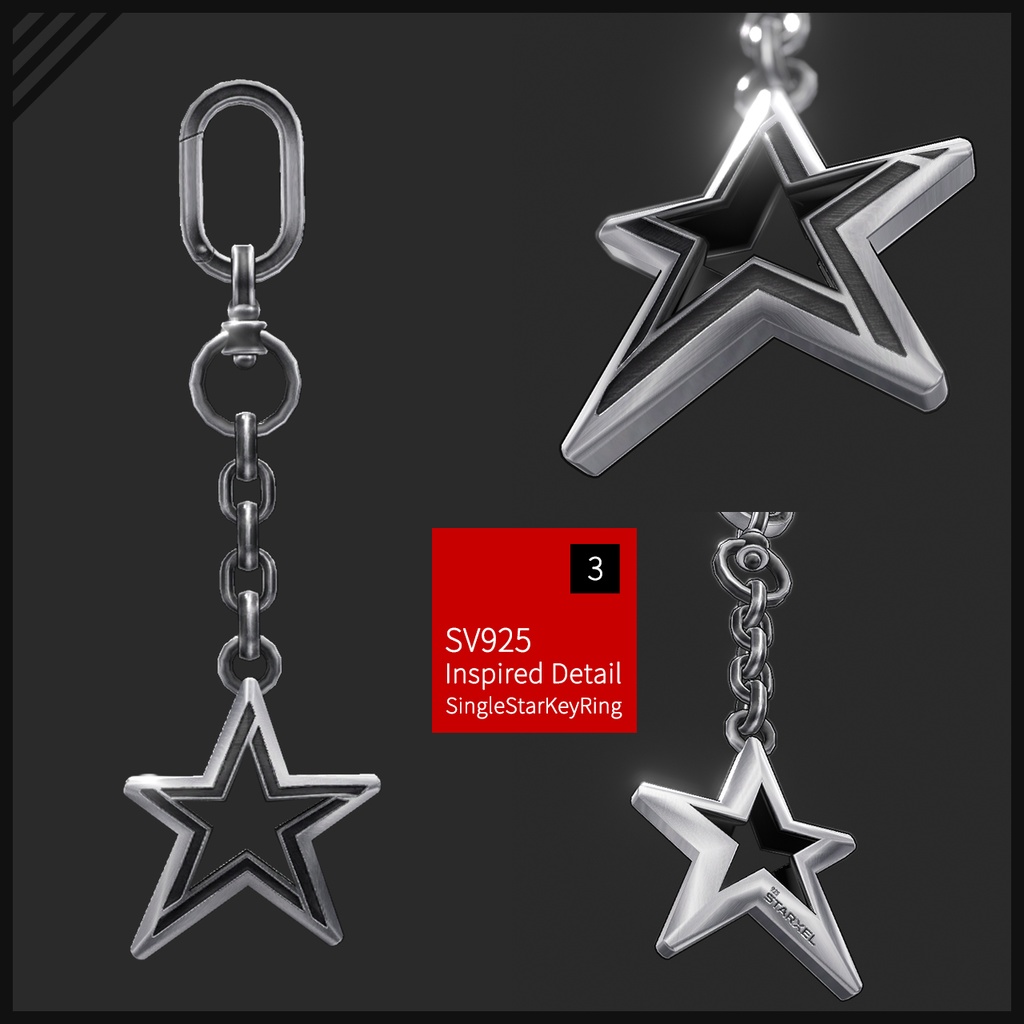 STARXEL | スタークセル 925 Star Key Ring | スターキーホルダーアクセサリー