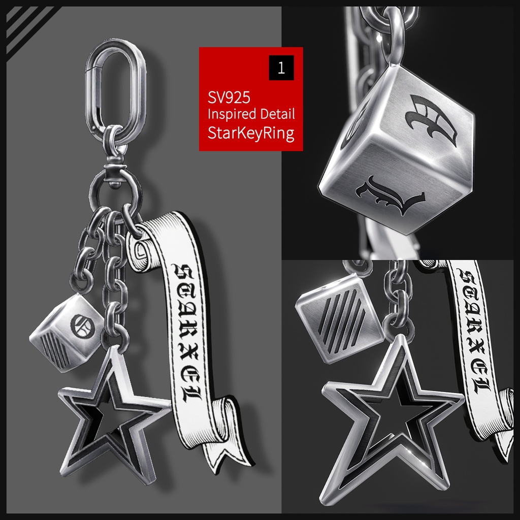 STARXEL | スタークセル 925 Star Key Ring | スターキーホルダーアクセサリー