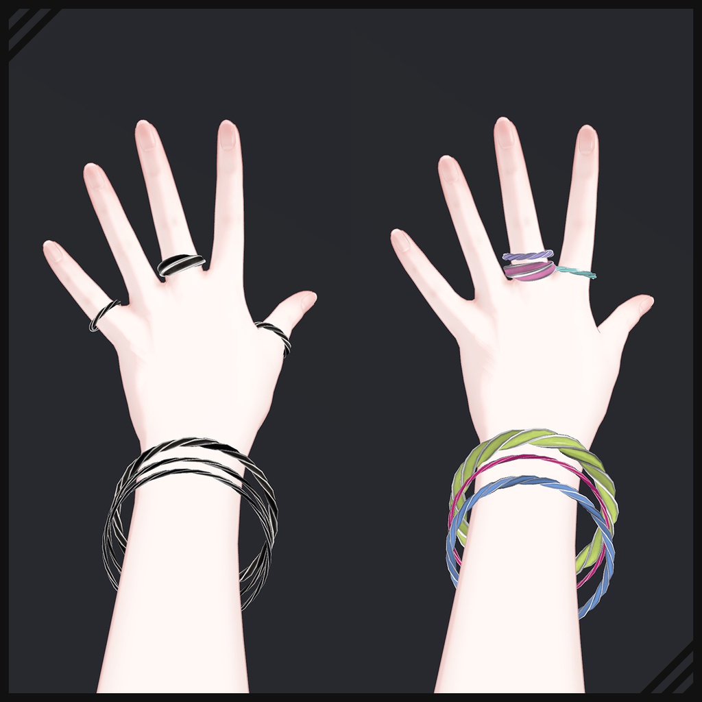 STARXEL 925 Twist Halo Ring / ツイストヘイローリング +セットアップ支援ツール / VRChat想定 アクセサリー
