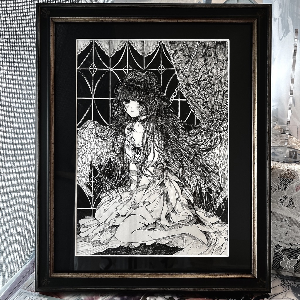 籠ノ少女　額装原画
