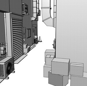 【クリスタ用3D背景】路地裏01