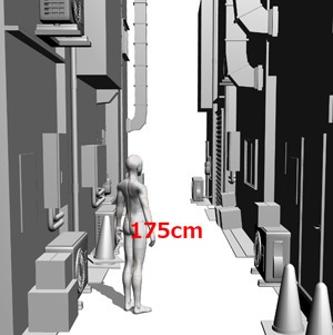 【クリスタ用3D背景】路地裏01