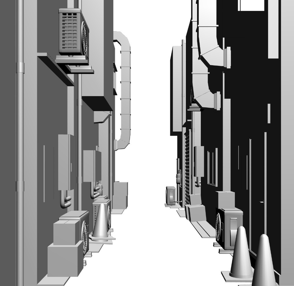 【クリスタ用3D背景】路地裏01