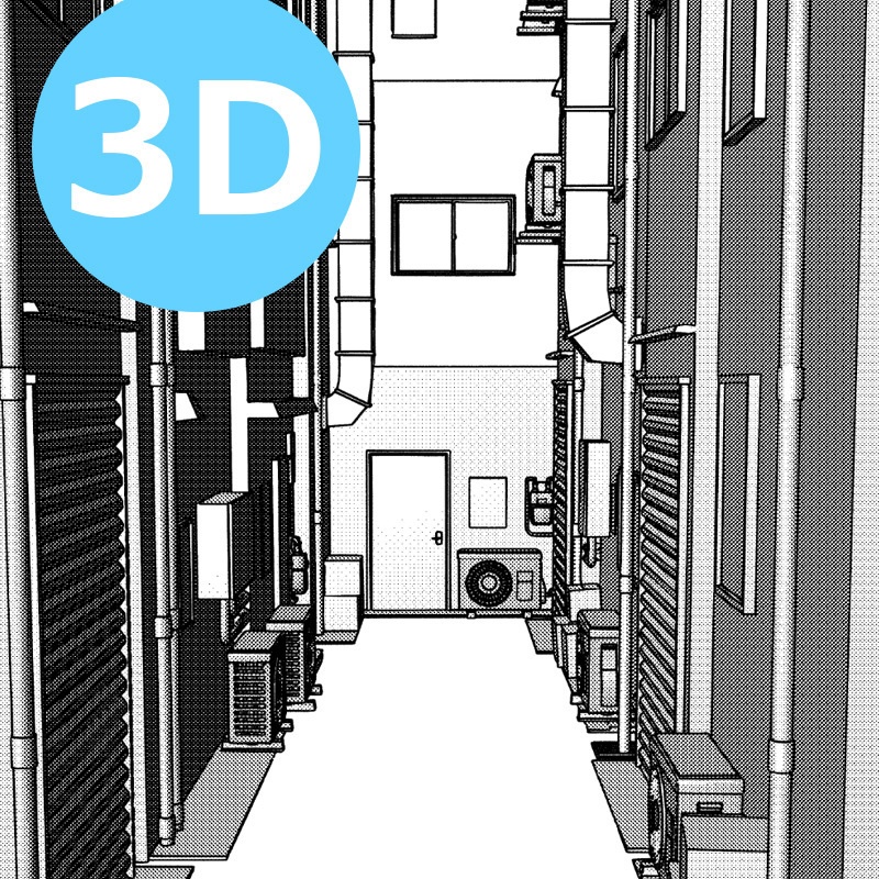 【3D】路地裏03/行き止まり