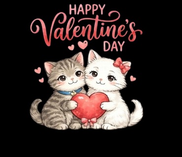 【5枚セット】ねこのバレンタイン&感謝イラスト