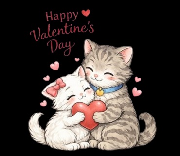 【5枚セット】ねこのバレンタイン&感謝イラスト