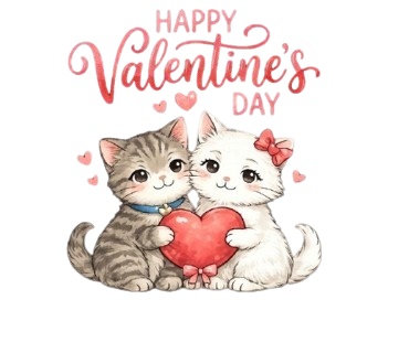 【5枚セット】ねこのバレンタイン＆感謝イラスト