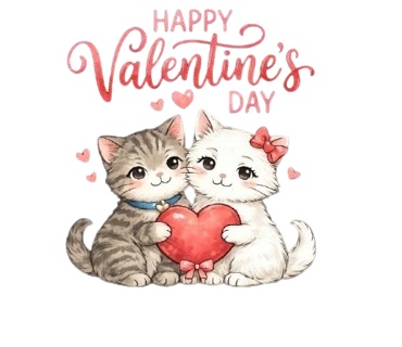 【5枚セット】ねこのバレンタイン&感謝イラスト