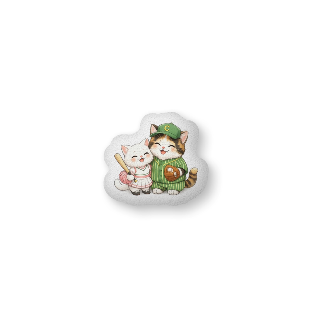 【BOOTH販売開始】野球を楽しむ猫ちゃん ふかふかクッション (Baseball Cat Soft Cushion)