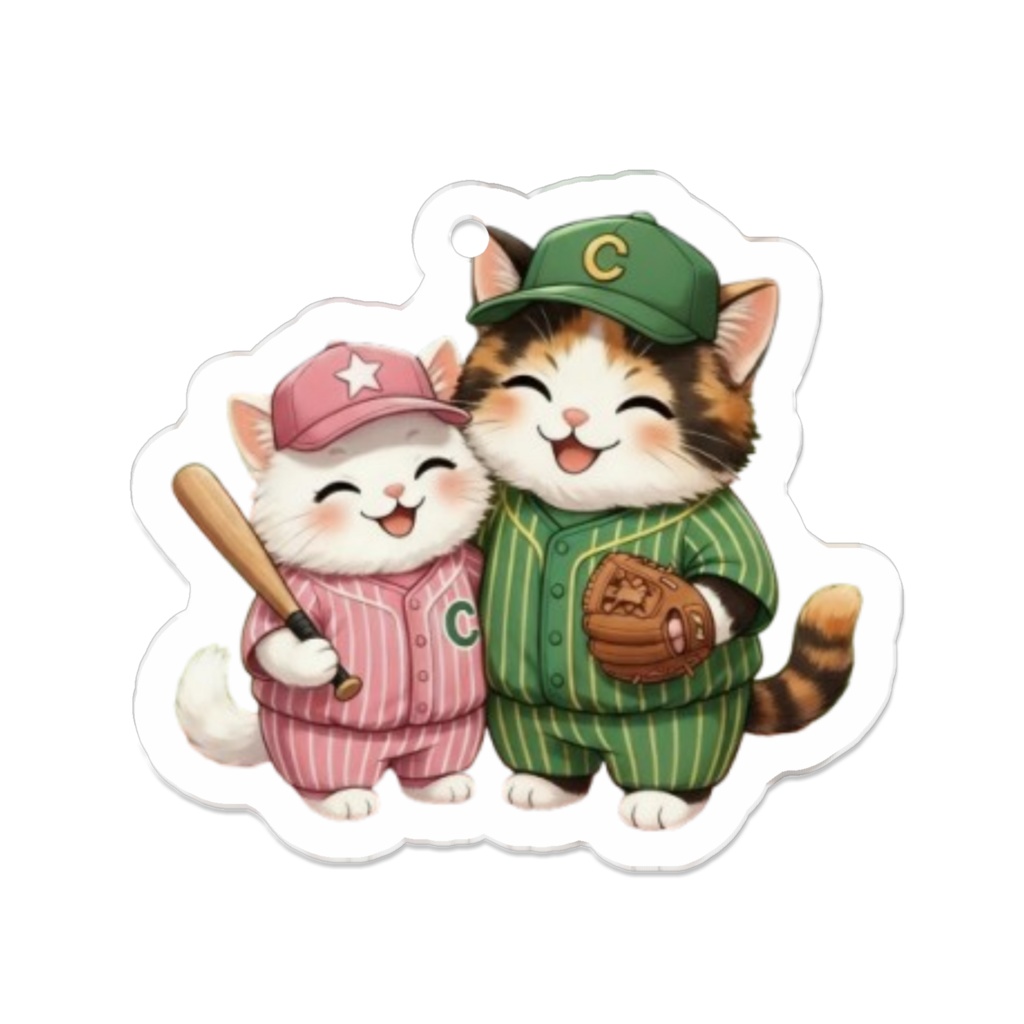  いっしょに応援!野球猫アクリルキーホルダー