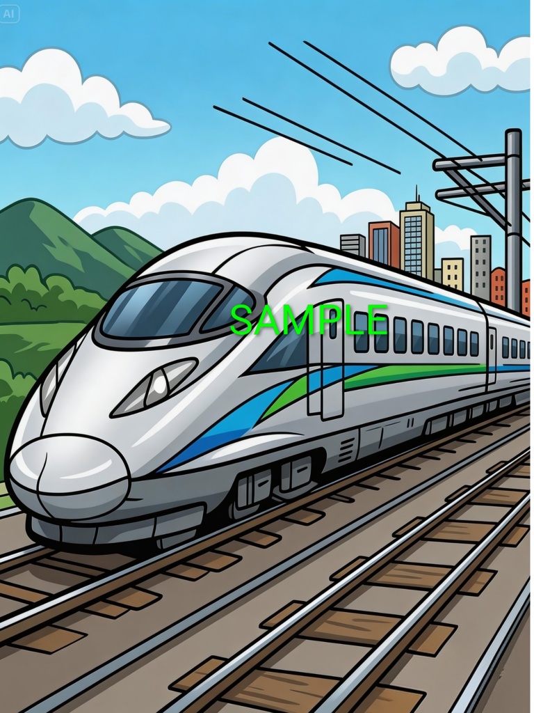 疾走する新幹線：爽快な空と鉄道のパズル