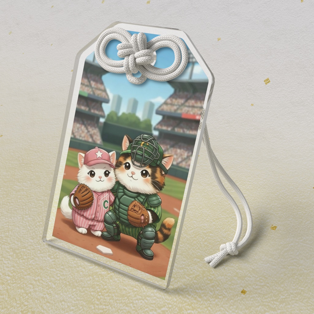勝利を呼び込む!野球猫お守り(キャッチャー)