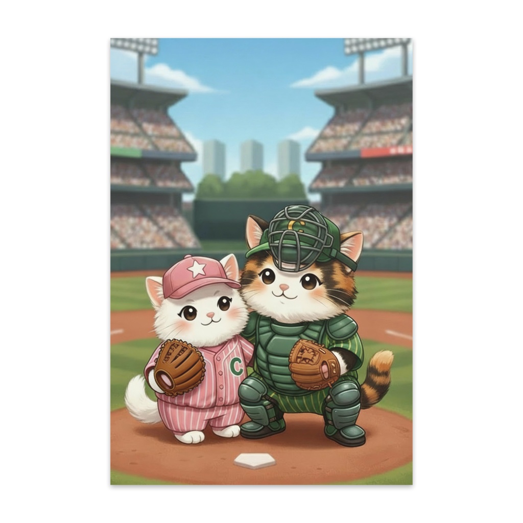 言葉はいらない。通じ合う心、不滅のチームワーク!ポストカード