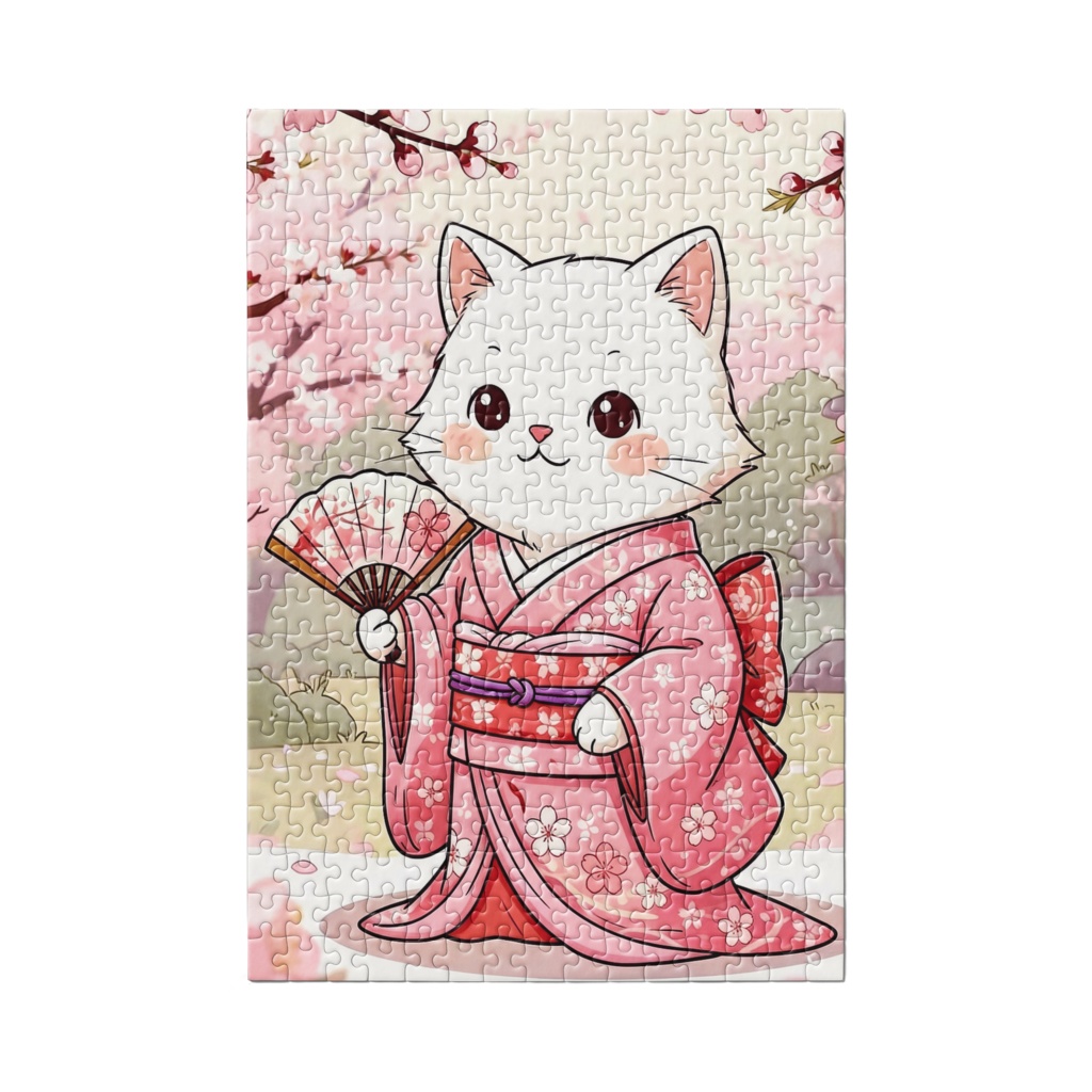 雅なしろねこ:和の心を紡ぐ、はんなりJigsaw Puzzle(300Peace)