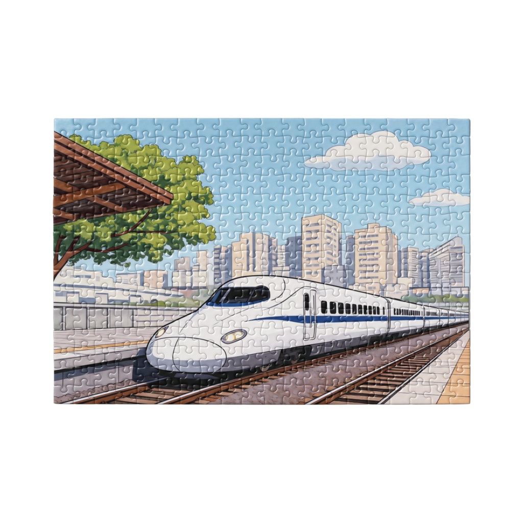 新幹線と都会のパノラマ・JigsawPuzzle