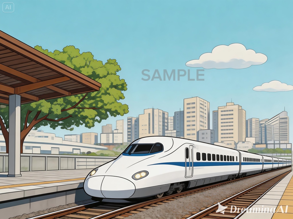 新幹線と都会のパノラマ・JigsawPuzzle