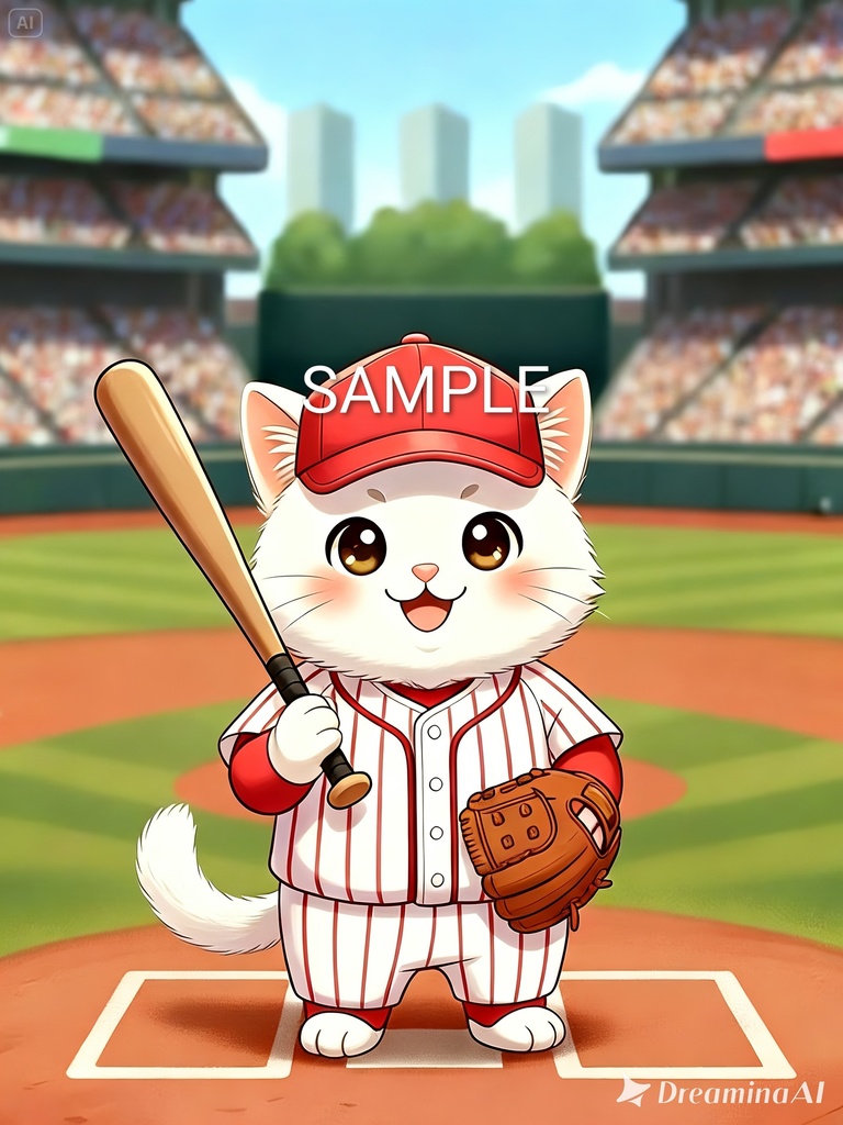 【野球のヒーロー猫】全力疾走!ベースボール・キャット COLOR T-Shirt