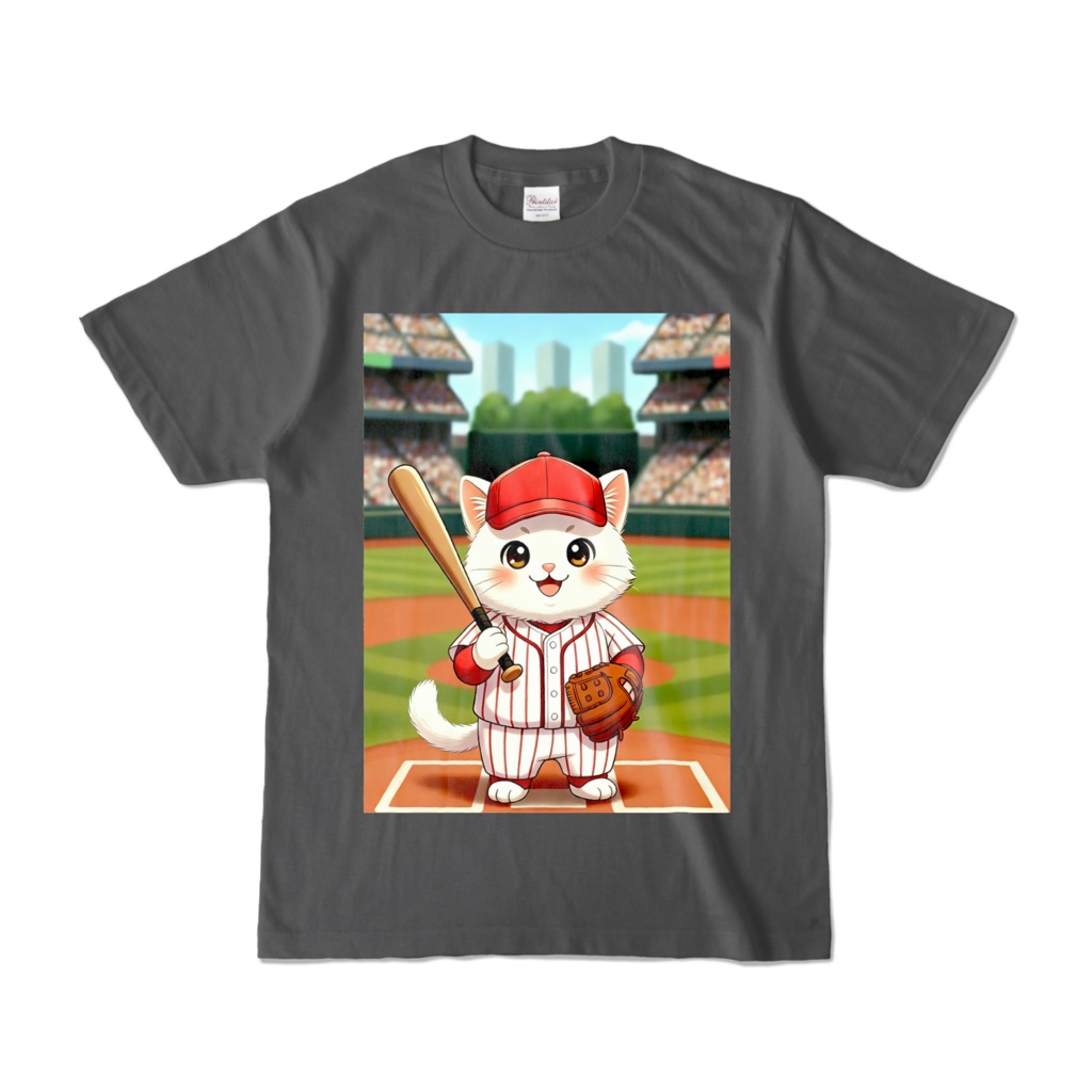 ​【野球のヒーロー猫】全力疾走！ベースボール・キャット COLOR T-Shirt