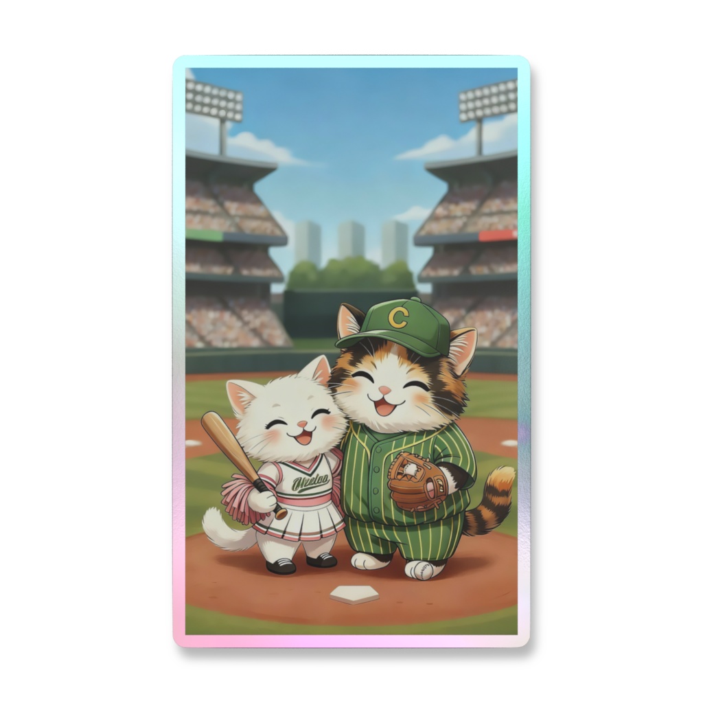 勝利の女神!野球猫&チア猫 仲良しphone Sticker