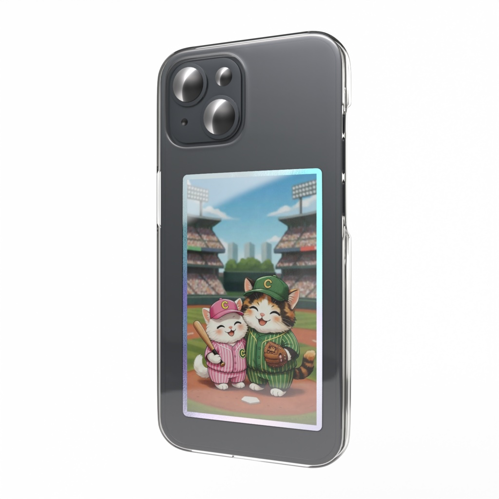 【Aurora phone Sticker】情熱のスラッガー！野球猫ヒーロー