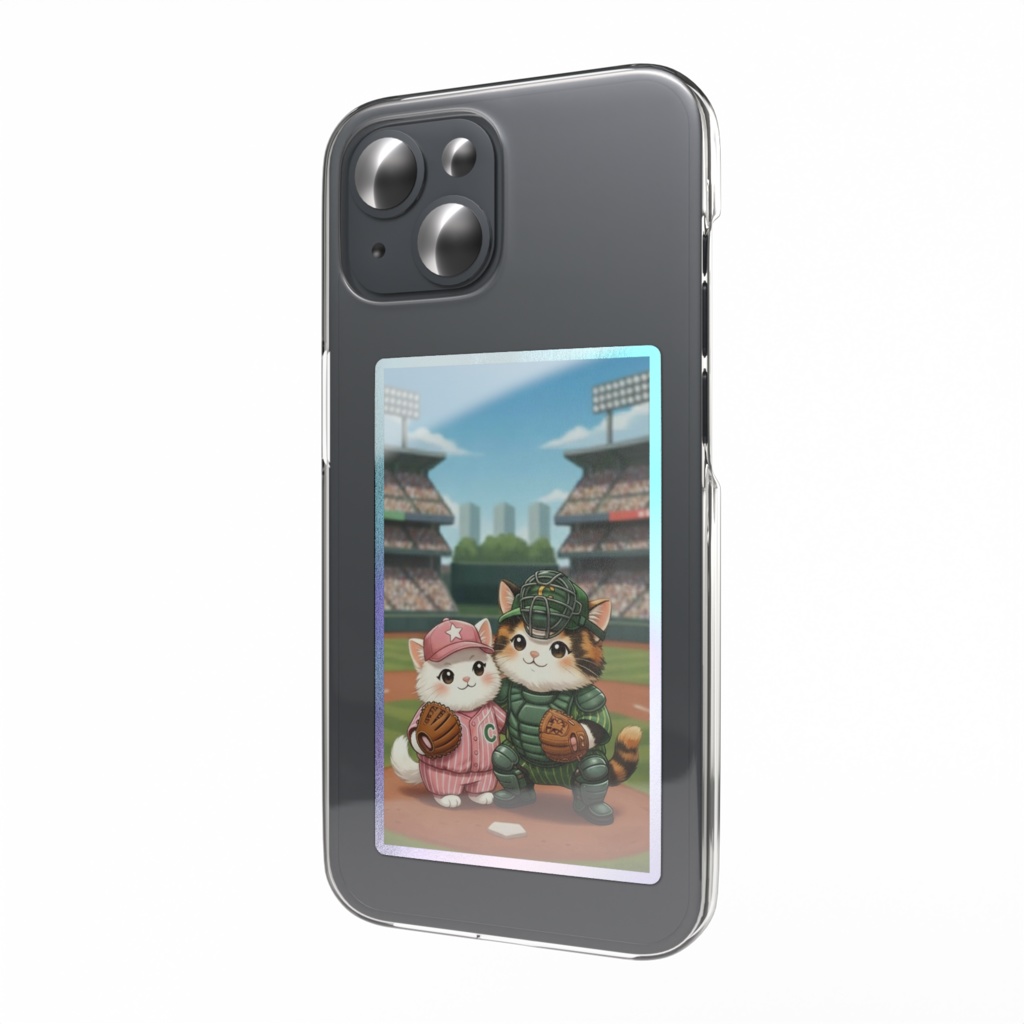 【Aurora phone Sticker】鉄壁の司令塔！野球猫ヒーロー