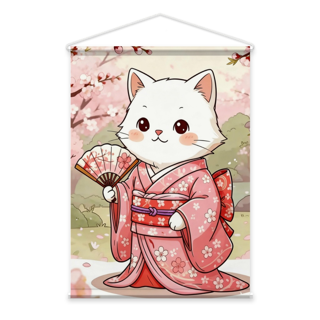 【Tapestry】桜舞う、春の着物猫